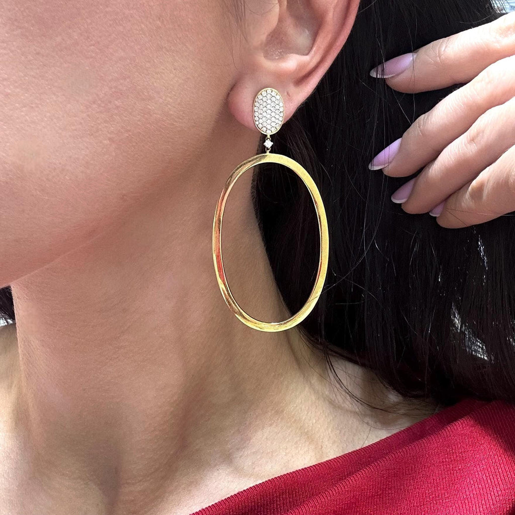 18K Yellow Gold Diamond Oval Drop Earrings 1.03CT G-H SI – TE3314-1 GNLT (etsy image id: 8008300574)