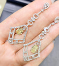 Fancy Light Yellow Diamond Dangle Earrings 6.62CT in 18K White Gold (etsy image id: 8008558650)