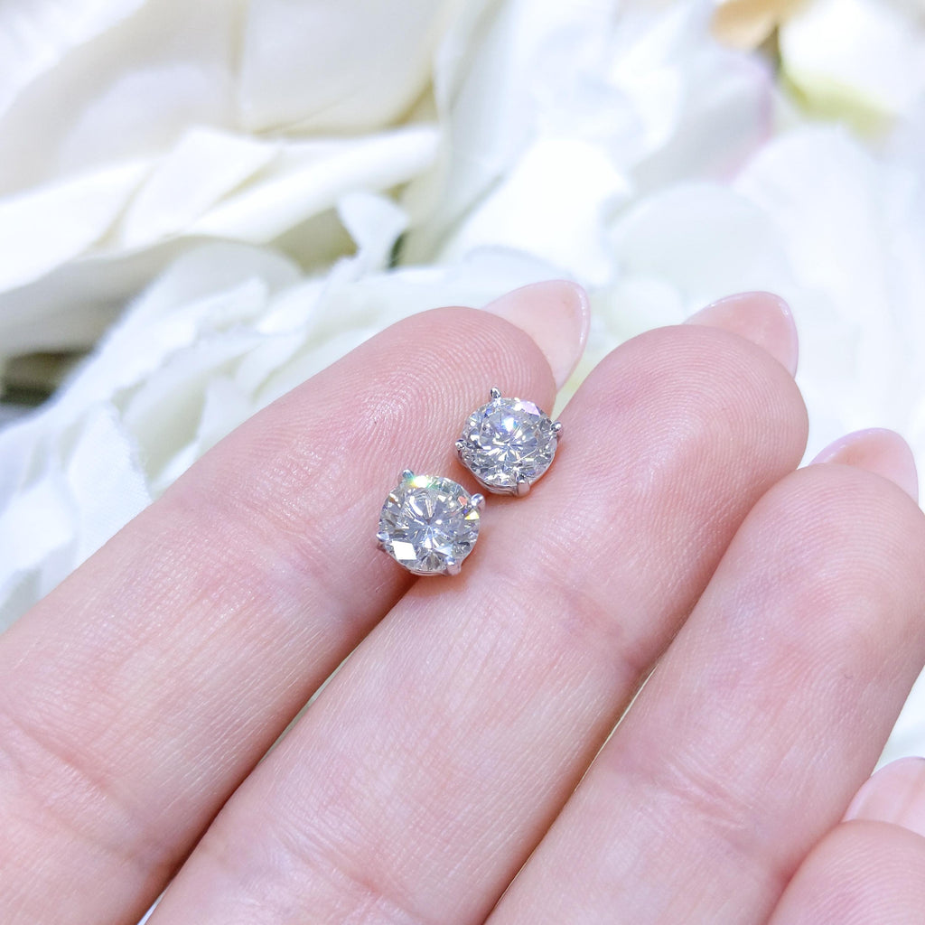 Natural 1.45ct Diamond Studs in 14K White Gold Earrings DIER0110 (etsy image id: 8011567944)
