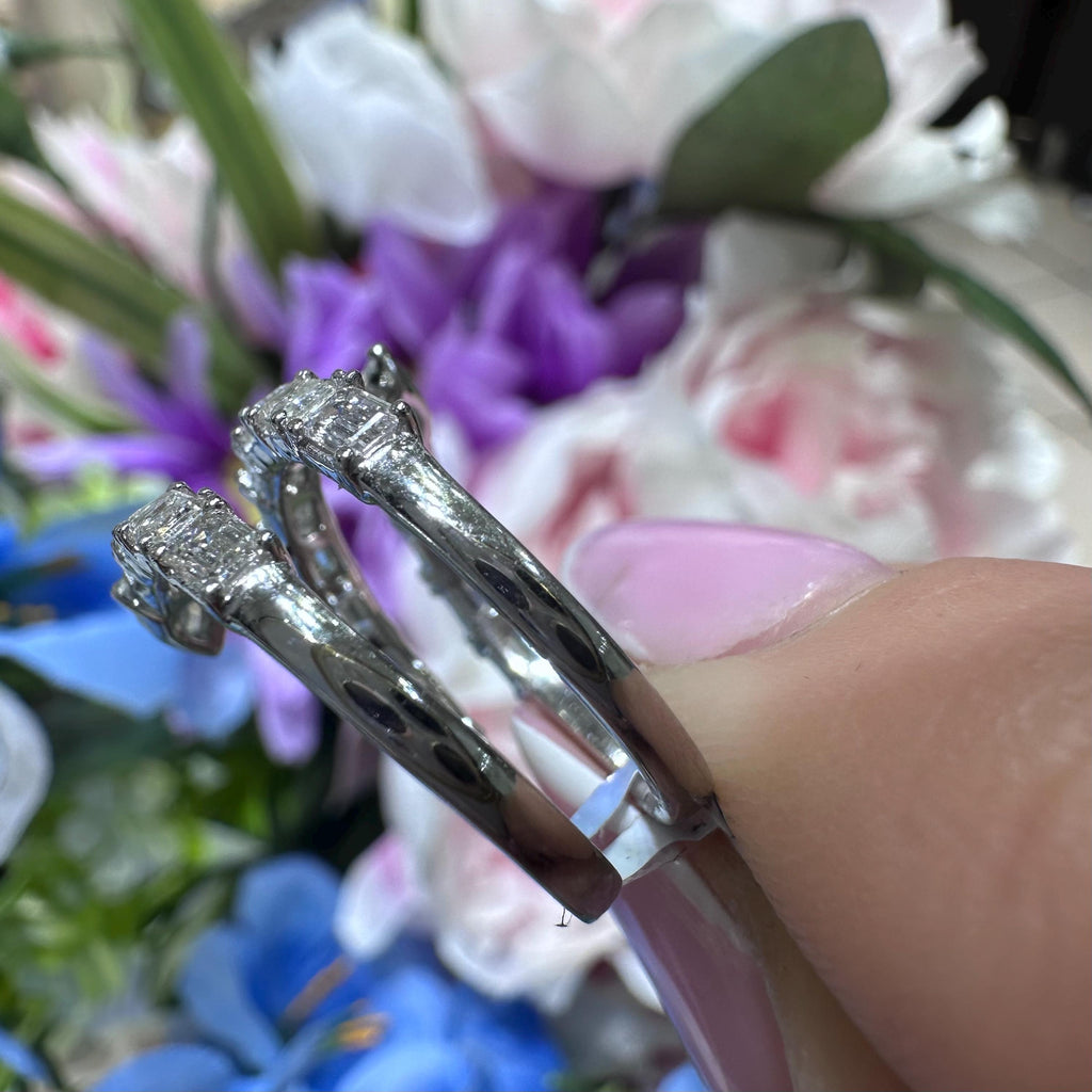 White Gold Pear & Baguette Three Row Spiral Diamond Ring AR17323-006/GNIT (etsy image id: 8015762610)