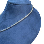 18KT White Gold Sapphire and Diamond Necklace with Baguette Center  SDN024 TZNG (etsy image id: 8017832449)