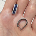 18K White Gold Earrings with 0.35ct Brilliant Cut Diamonds and 2.34ct Emerald Cut Sapphires – SDER027 ISJJ (etsy image id: 8018371219)