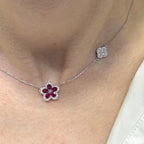 18KT White Gold Ruby & Diamond Necklace RDN005 IIJE (etsy image id: 8031235179)