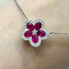 18KT White Gold Ruby & Diamond Necklace RDN005 IIJE (etsy image id: 8031235251)