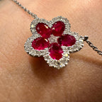 18KT White Gold Ruby & Diamond Necklace RDN005 IIJE (etsy image id: 8031235381)