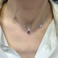 18KT White Gold Ruby & Diamond Necklace RDN005 IIJE (etsy image id: 8031237597)