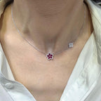 18KT White Gold Ruby & Diamond Necklace RDN005 IIJE (etsy image id: 8031237597)