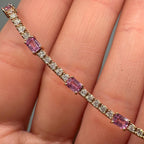 18KT Rose Gold Diamond and Pink Sapphire Bracelet SDB110 ILLT (etsy image id: 8031432685)