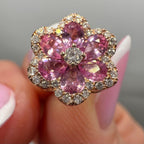 Floral 18KT Rose Gold Pink Sapphire & Diamond Earrings – SDER028 IGNA (etsy image id: 8032014735)
