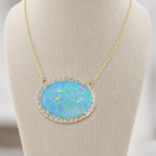 14KT Yellow Gold Opal & Diamond Pendant Necklace – COLN024 NGJJ (etsy image id: 8038336077)