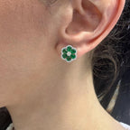 18KT White Gold Emerald & Diamond Earrings – EMER031 IGII (etsy image id: 8038463747)