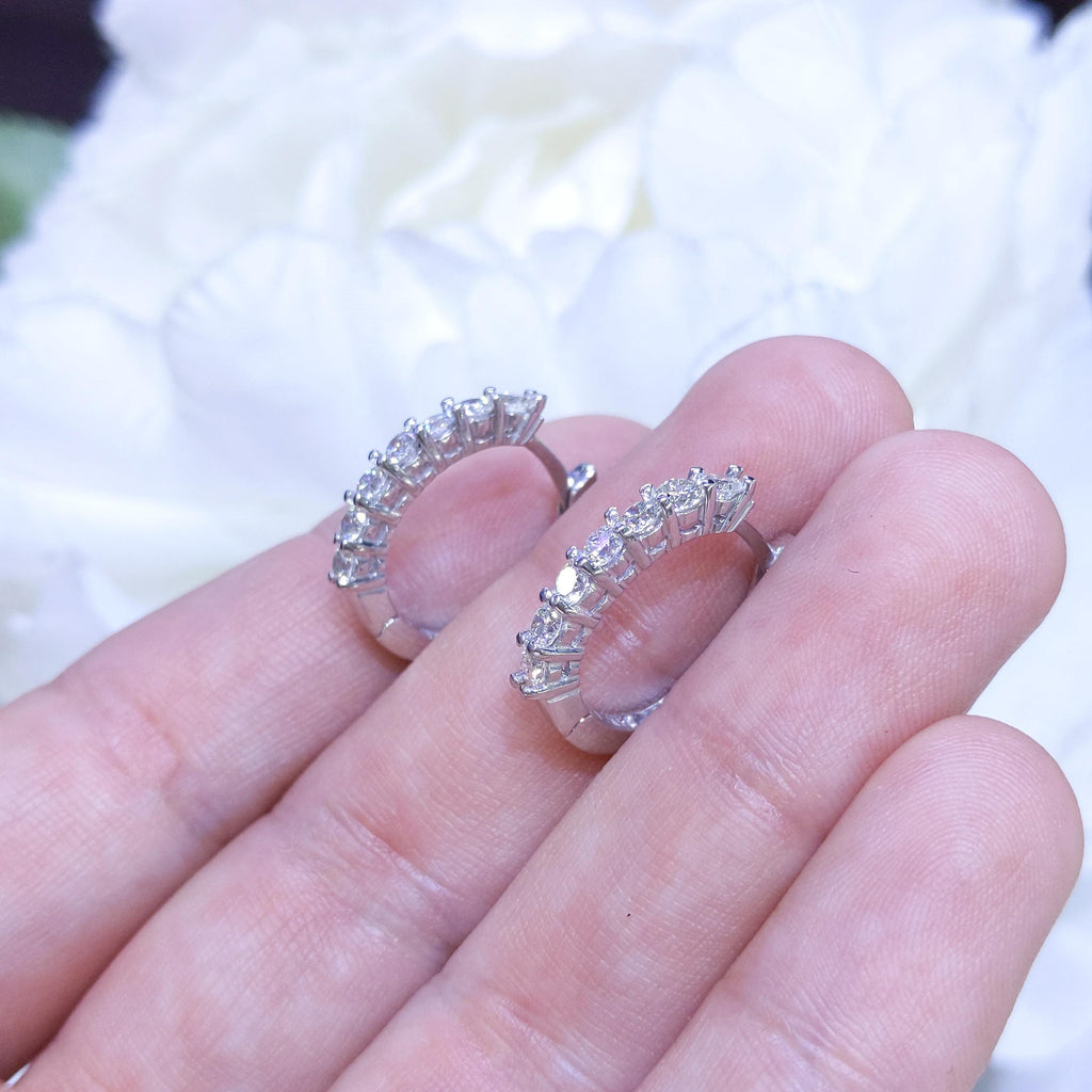 14KT White Gold Diamond Hoop Earrings – 1.10CT Total Diamond Weight | DIER148 (etsy image id: 8039259375)