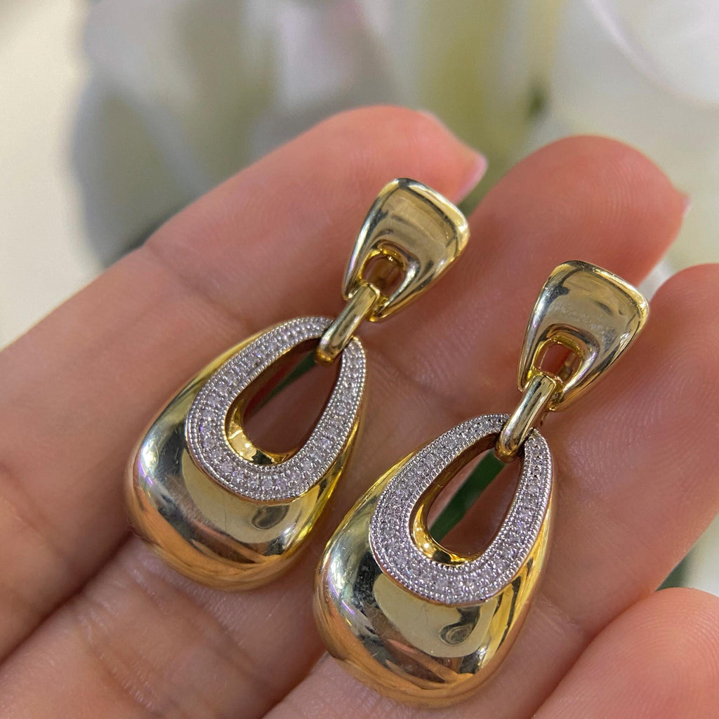 14K Yellow Gold 0.13ct Diamond Earrings DCE12575-5. ZNT (etsy image id: 8046648989)