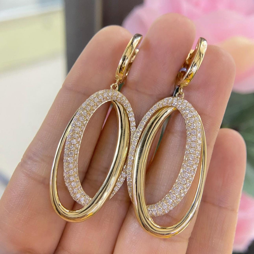 14K Yellow Gold 2.07 CT Diamond Earrings SI1 Clarity F-G Color – PJE4657YG GJZJ (etsy image id: 8046661009)