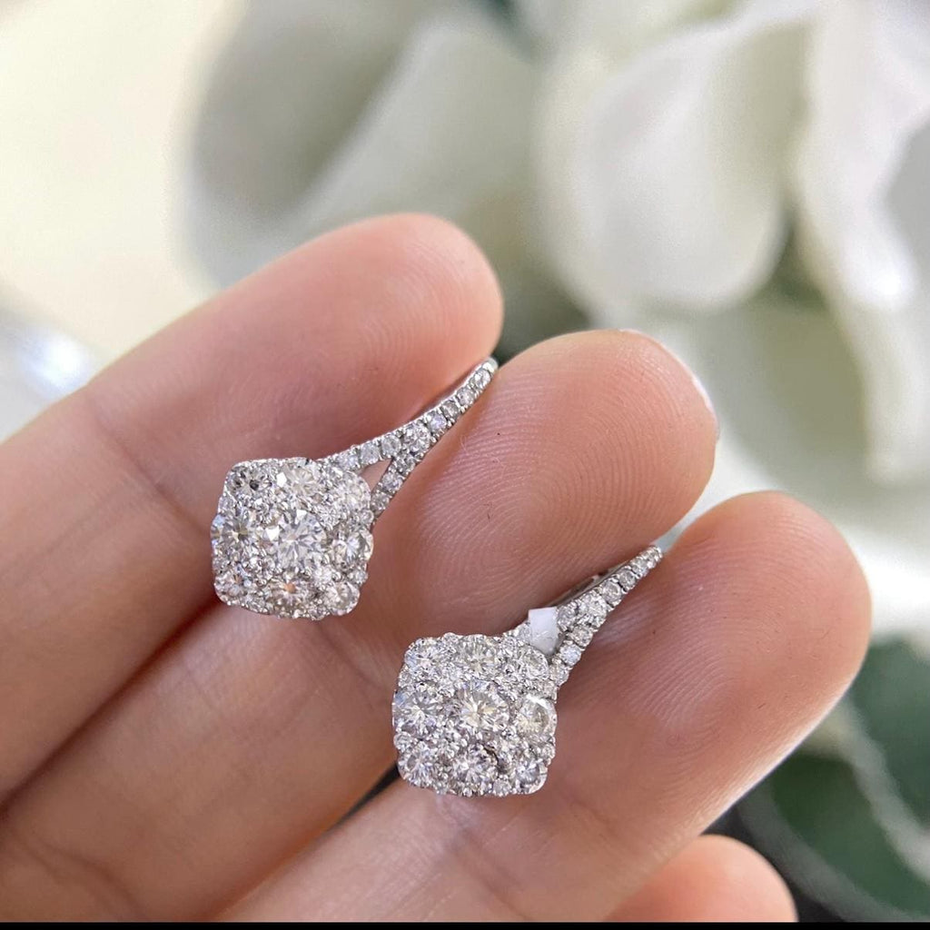 14K White Gold Diamond Earrings 2.10CT  DIER02 IIJJ (etsy image id: 8046682887)