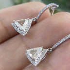 18K White Gold Halo Trillion Cut Diamond Drop Earrings 1.44CT – ITET (etsy image id: 8056067359)
