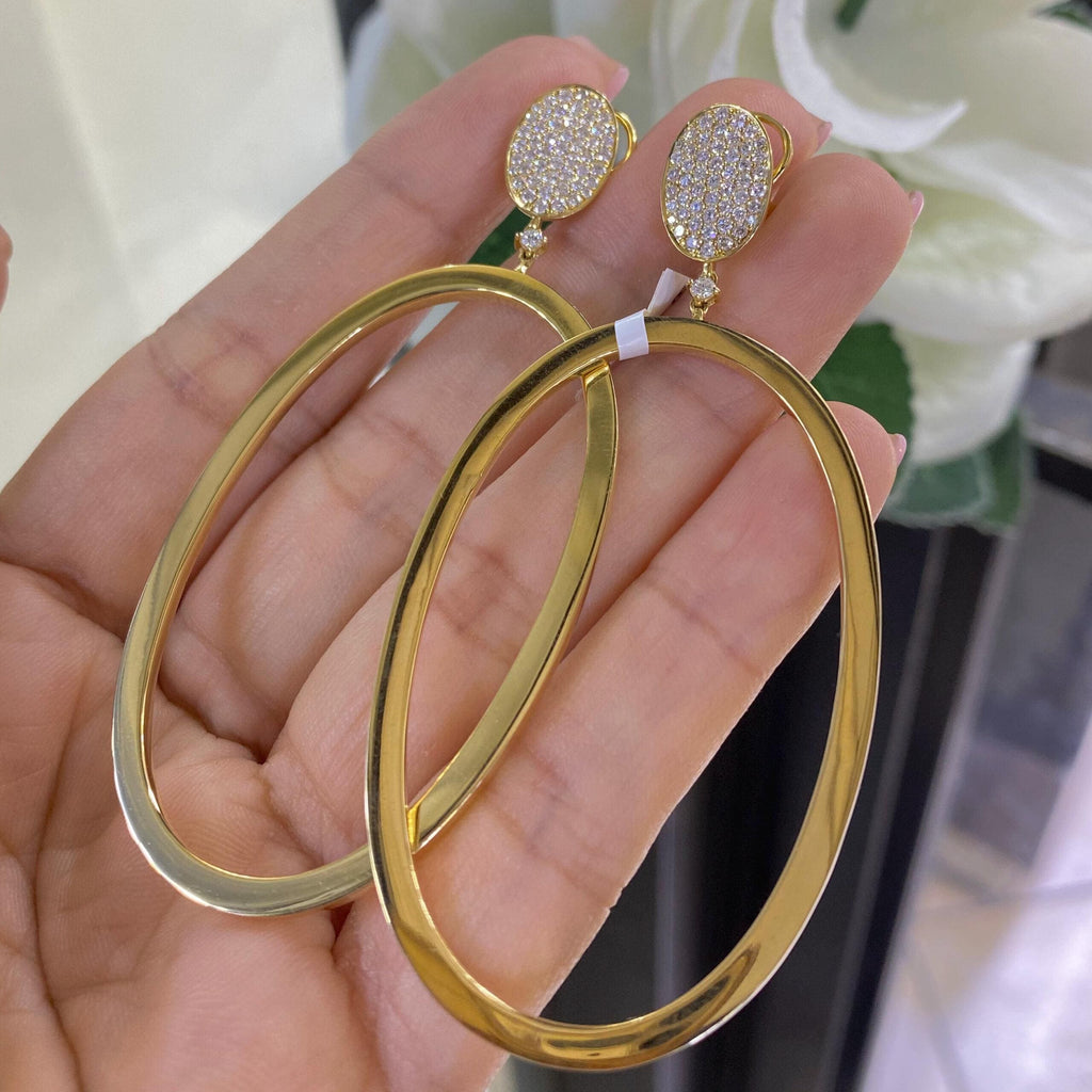 18K Yellow Gold Diamond Oval Drop Earrings 1.03CT G-H SI – TE3314-1 GNLT (etsy image id: 8056178013)