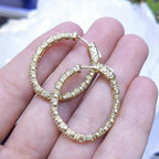 14K Yellow Gold Inside-Out Oval Diamond Hoop Earrings – 4.15CT | DIER035 (etsy image id: 8059116281)