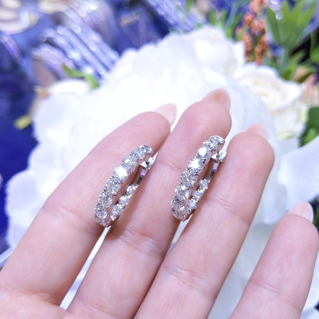 Inside-Out 4.10ct Diamond Hoop Earrings DIEAR011 (etsy image id: 8059463449)
