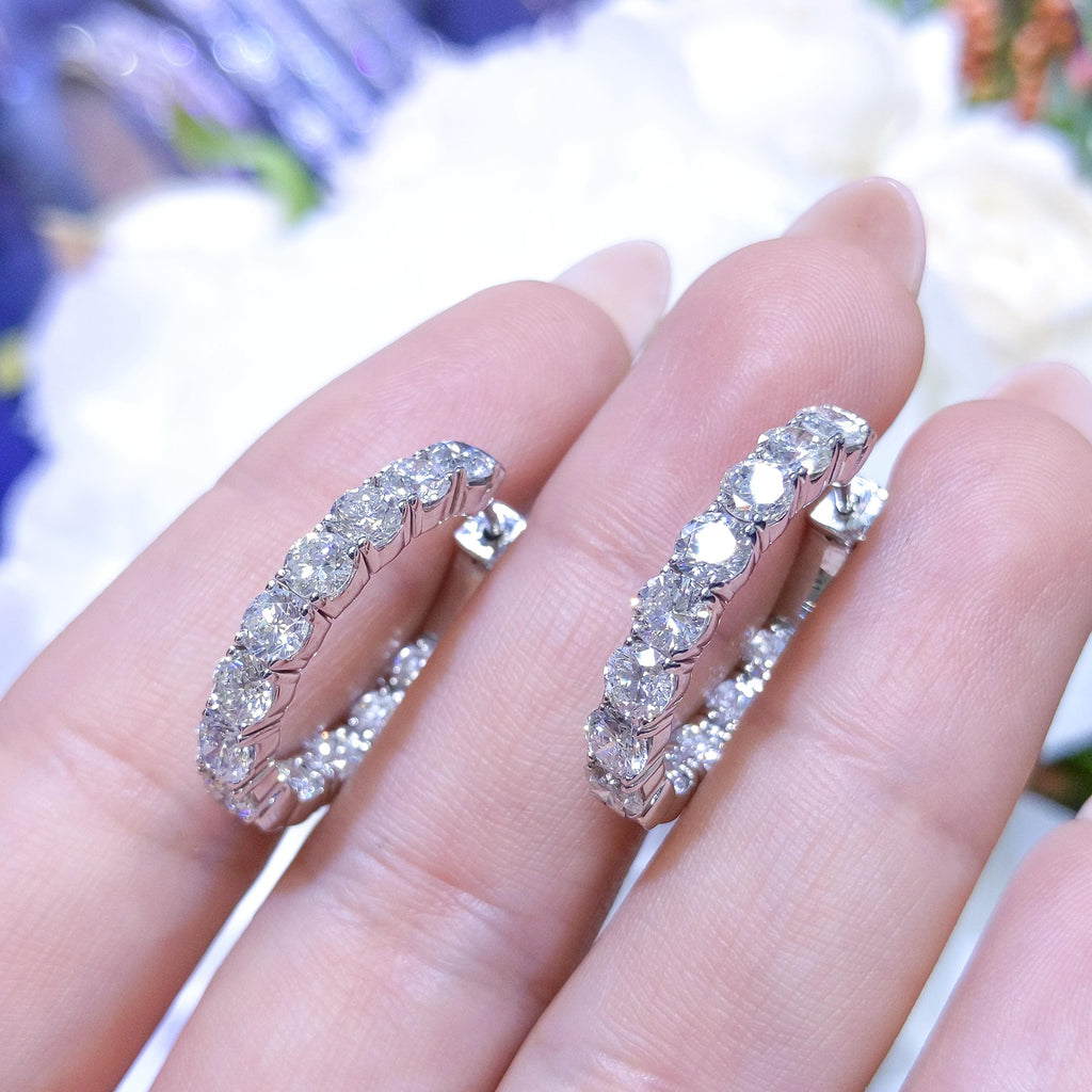 Inside-Out 4.10ct Diamond Hoop Earrings DIEAR011 (etsy image id: 8059463453)