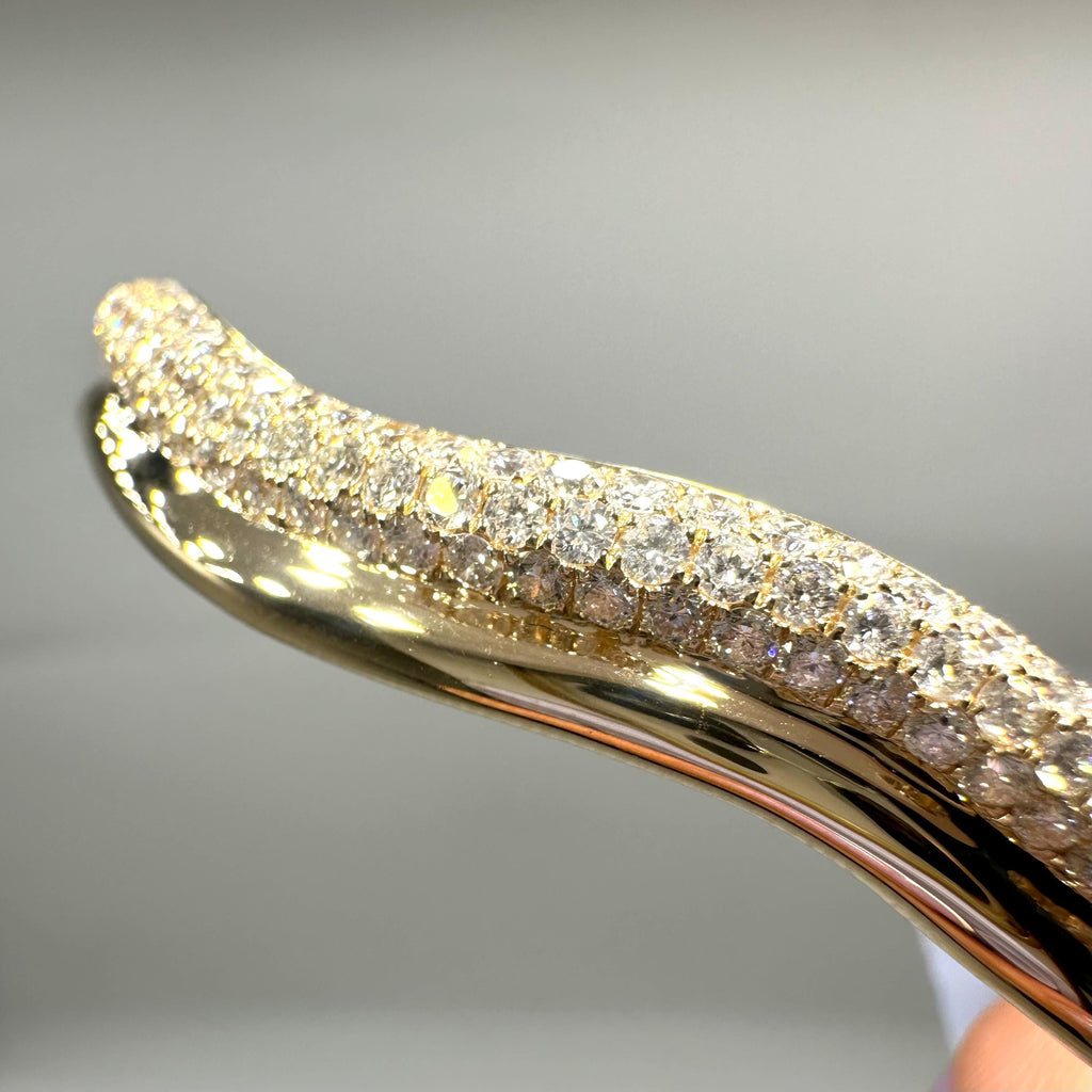 14K Yellow Gold Diamond Pave Bangle Bracelet – 2.54CT Natural Round Diamonds PJB6397-001 __etsy:8116060957