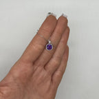 14K White Gold Amethyst & Diamond Halo Pendant Necklace – 1.40CT Amethyst DC-N13457-59