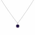 14K White Gold Amethyst & Diamond Halo Pendant Necklace – 1.40CT Amethyst DC-N13457-59