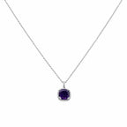 14K White Gold Amethyst & Diamond Halo Pendant Necklace – 1.40CT Amethyst DC-N13457-59