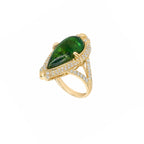 14K Yellow Gold Tourmaline & Diamond Ring – 8.48 CT Tourmaline, 0.65 CT Diamonds