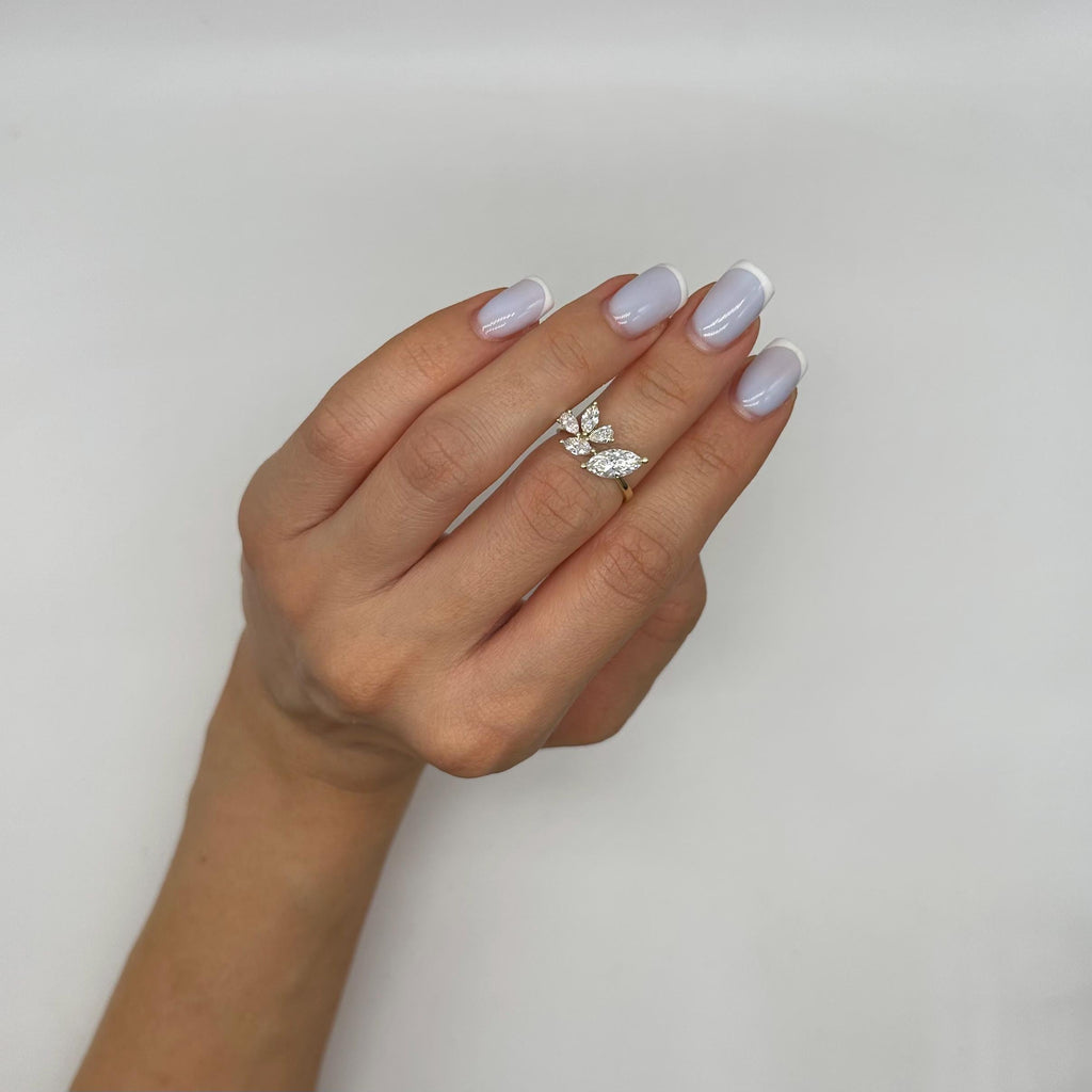 14K Yellow Gold 2.00CT Lab Diamond Marquise & Pear Ring DC-R15641-2