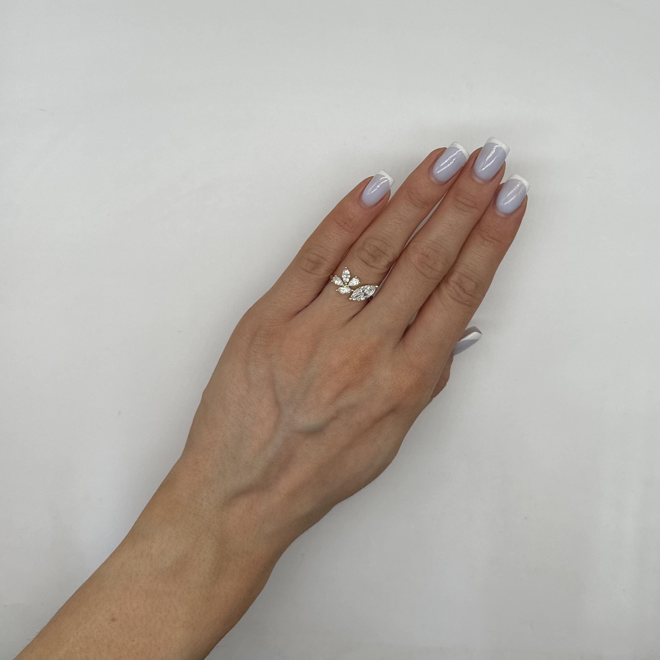 14K Yellow Gold 2.00CT Lab Diamond Marquise & Pear Ring DC-R15641-2
