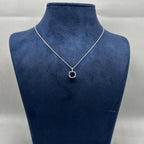 14K White Gold Amethyst & Diamond Halo Pendant Necklace – 1.40CT Amethyst DC-N13457-59