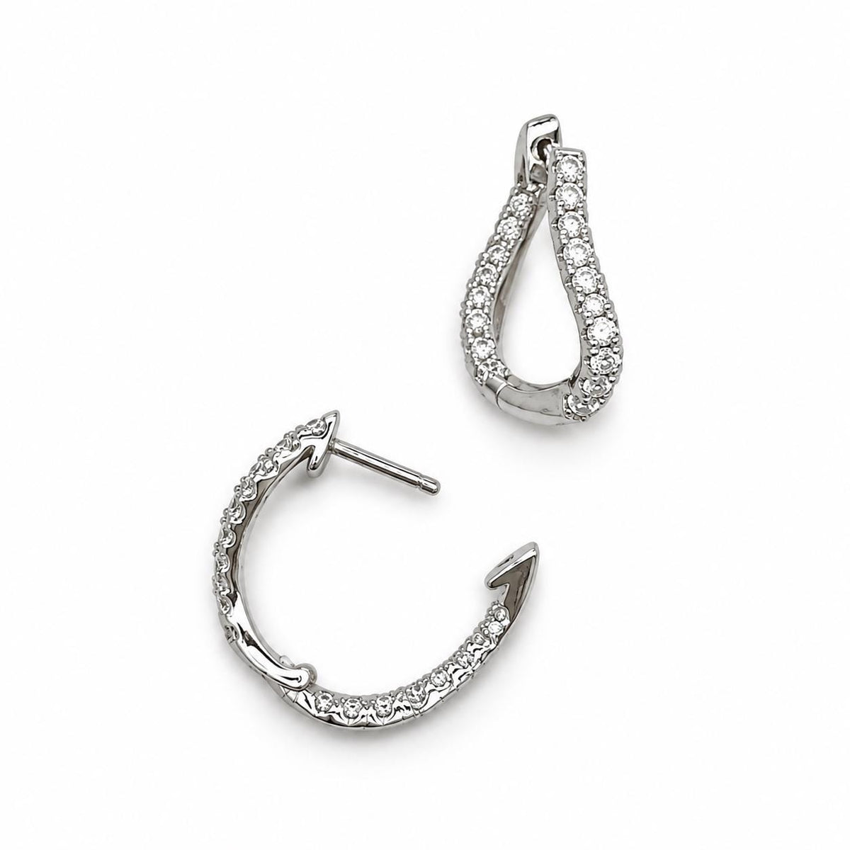 14K White Gold 0.67ct Diamond Inside-Out Earrings