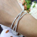 14k White Gold 3.56ct Round shape Diamond Bangle