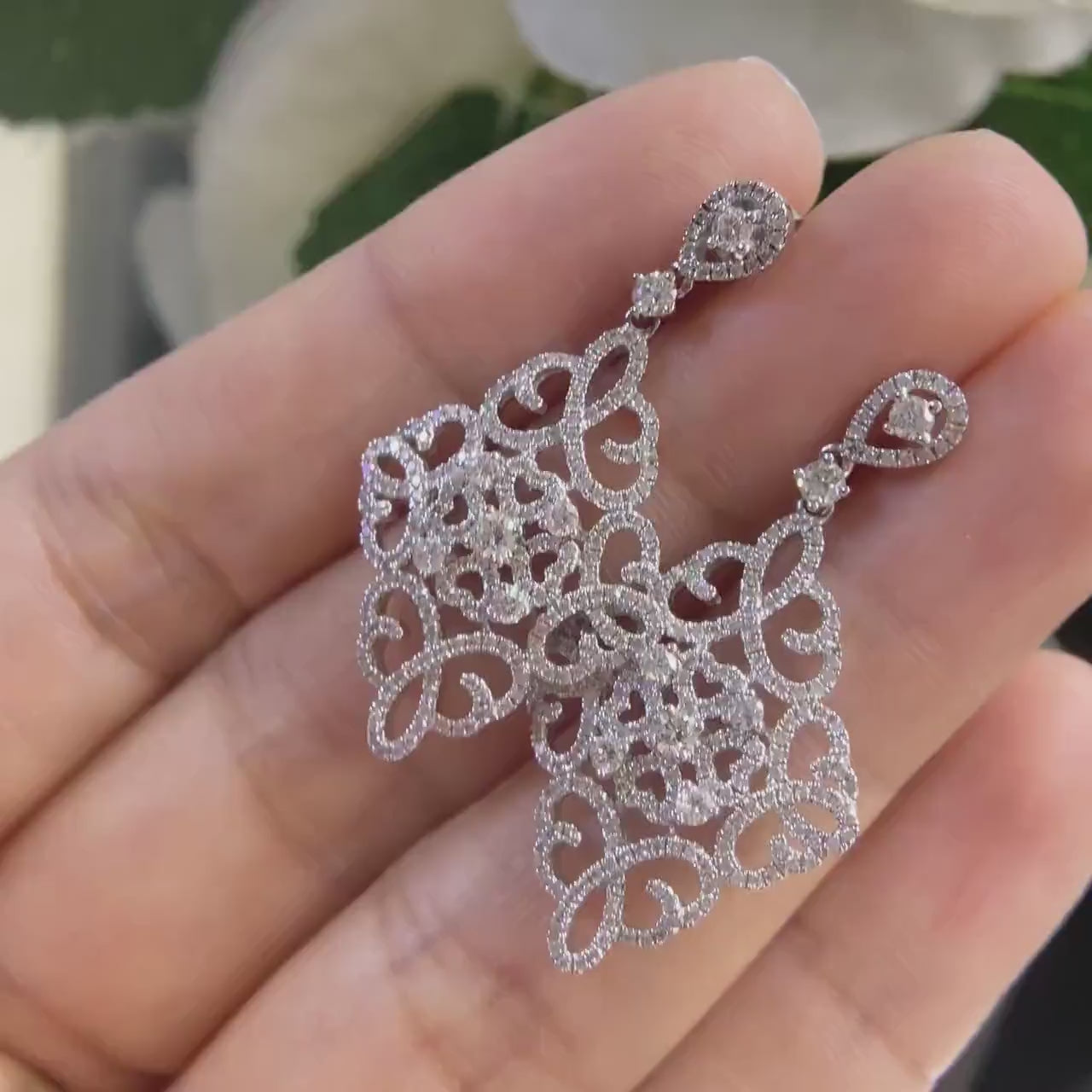 18K White Gold 1.74ct Diamonds Earrings ISTJ