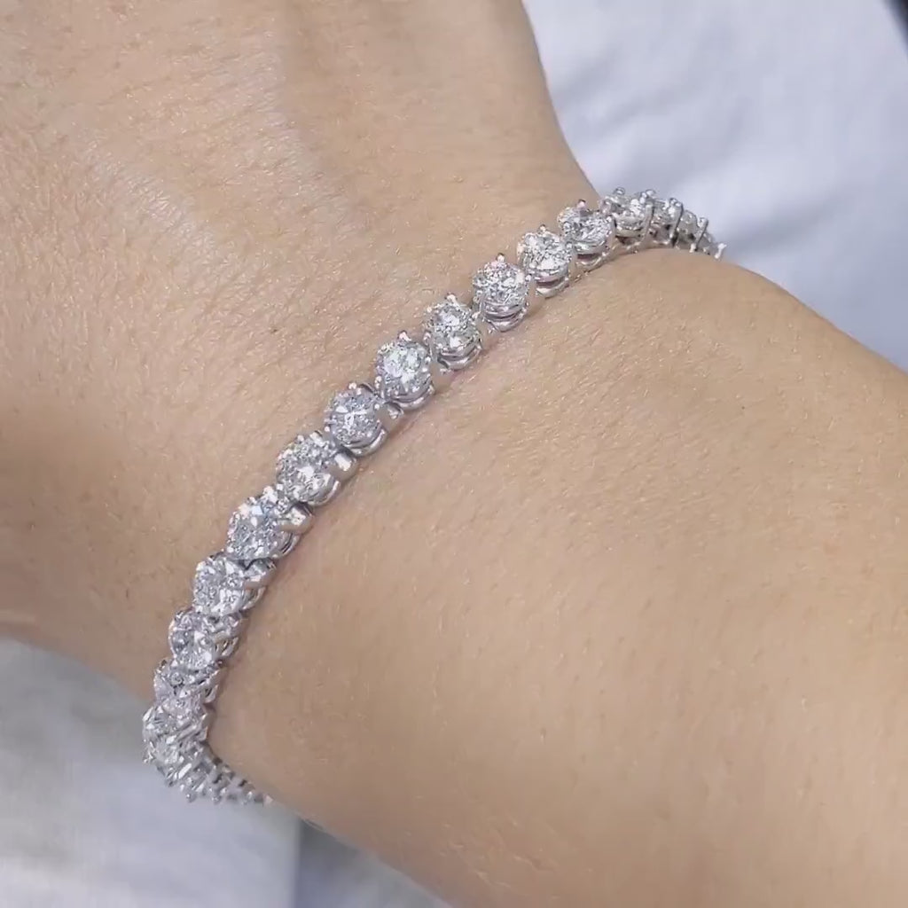 9.25CT Diamond Tennis Bracelet in 14K White Gold