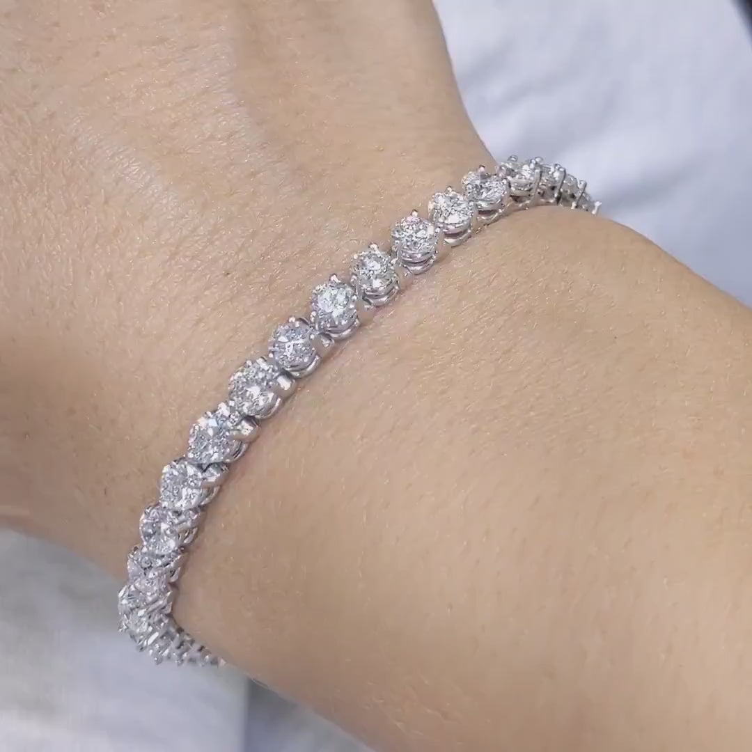 9.25CT Diamond Tennis Bracelet in 14K White Gold