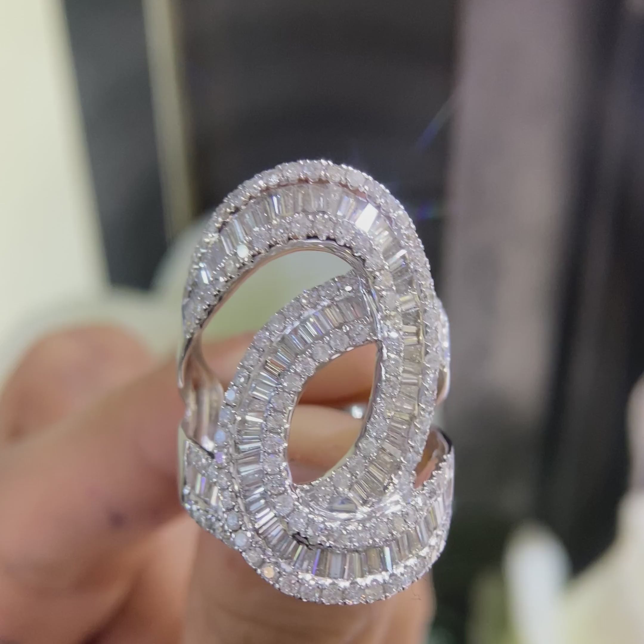 14K White Gold Diamond Ring – 2.90CT F-G/SI | DR068