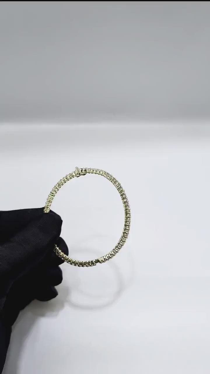 Yellow Gold Full Circle Diamond Bangle