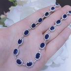 21.80ct Sapphire and Diamond Necklace in 14K White Gold