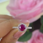 18K White Gold Ruby & Diamond Ring – 1.32CT Ruby | RDR005