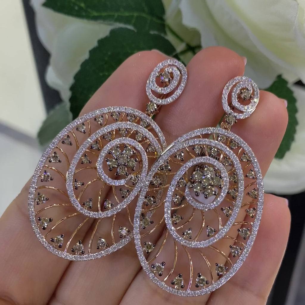 14K Rose Gold Diamond Drop Earrings – 3.99CT  DCE9229-2 GEJJ