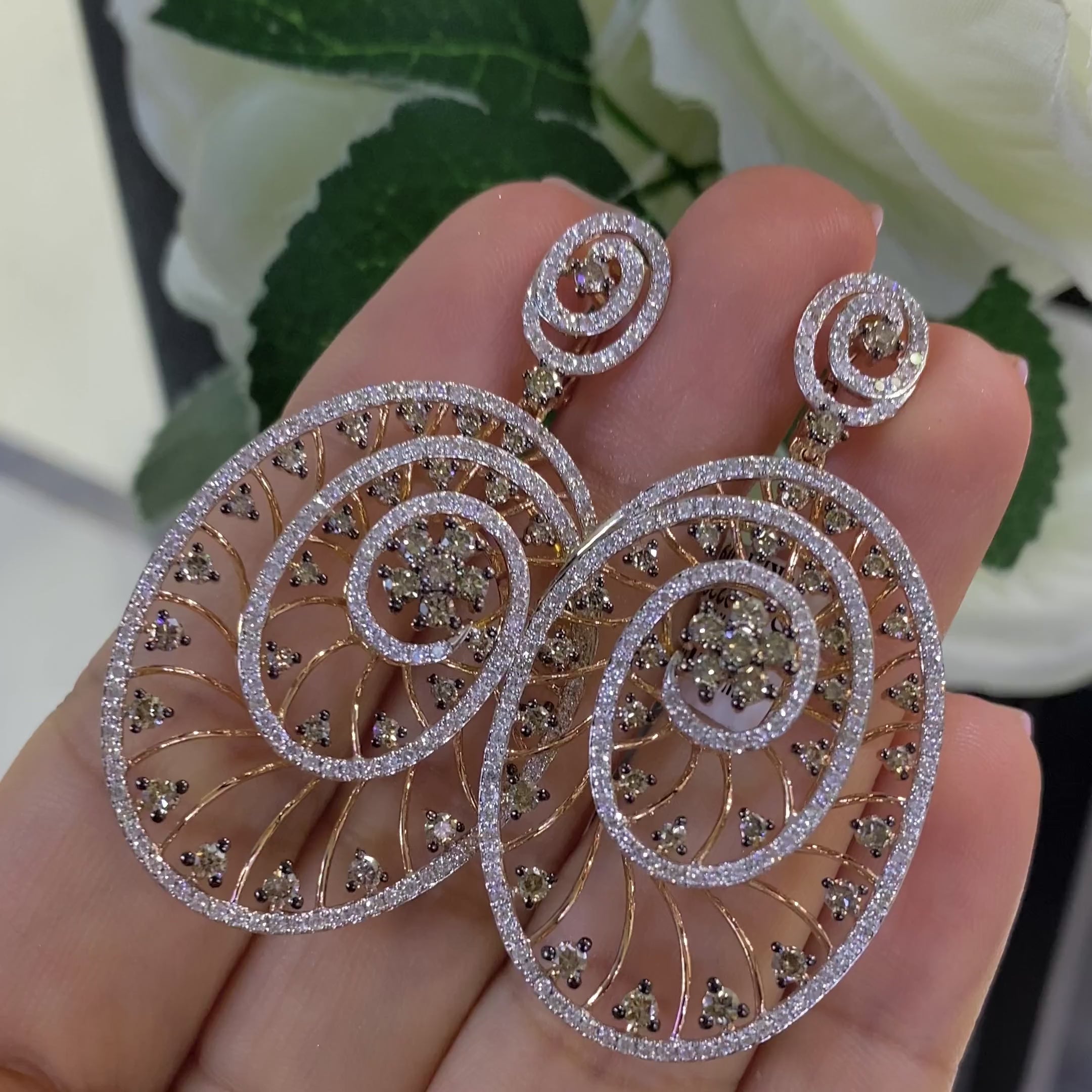 14K Rose Gold Diamond Drop Earrings – 3.99CT  DCE9229-2 GEJJ