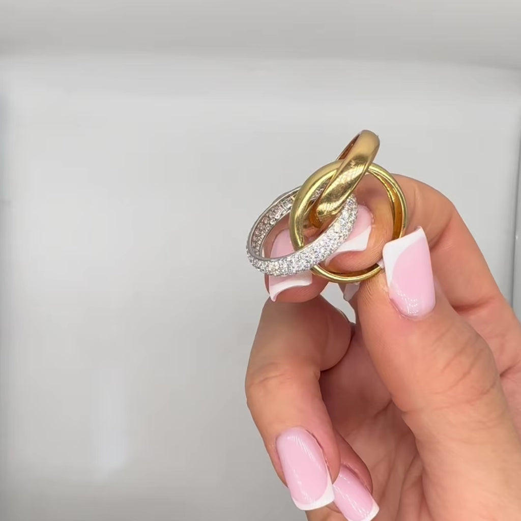 18K White & Yellow Gold 2.20 CT Diamond Pavé Wedding Band WB012 GNTJ