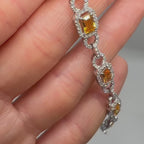 18K White Gold Bracelet with 2.38ct Diamonds and 4.99ct Yellow Sapphires SDB0043 GETJ