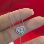 14K White Gold 0.66ct Heart Diamond Pendant