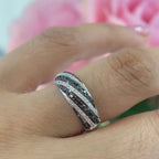 14K White Gold with 0.32ct in Black and White  Diamonds . N540DD4WG