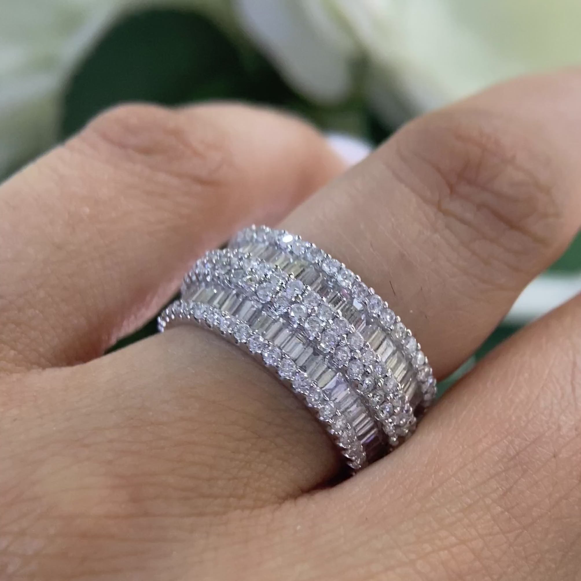 18K White Gold Diamond Eternity Ring – 5.80CT Total Diamonds | WB101