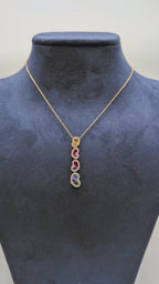 Sapphire and diamond drop pendant