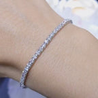 High Quality 3.30ct Natural Round Diamonds 14K White Gold Tennis Bracelet